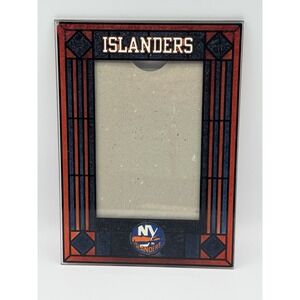 New York Islanders Stained Glass Style Picture Frame 6x9 Holds 4x6 NHL Hockey